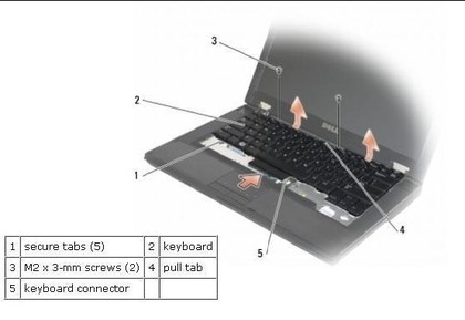 Remove Dell Latitude E5400 / E5500 Keyboard -2