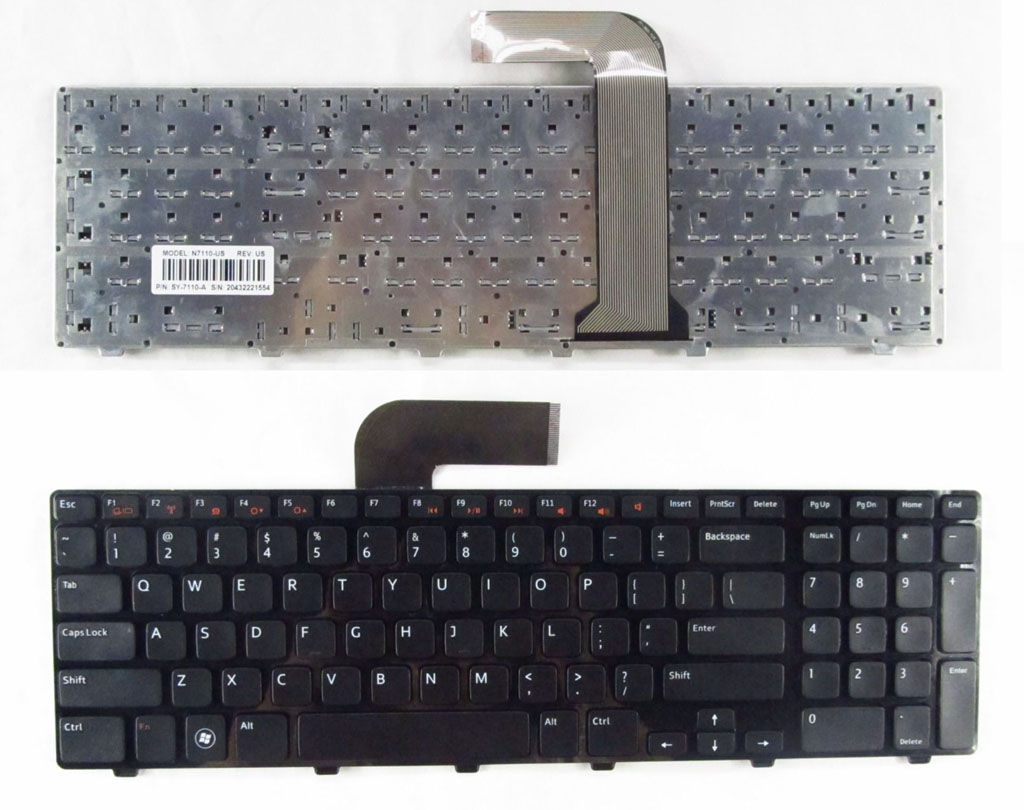 US Layout Laptop Keyboard No Backlight Replacement Keyboard for Inspiro 17R 5720 7720 N7110 Vostro 3750 XPS L702x