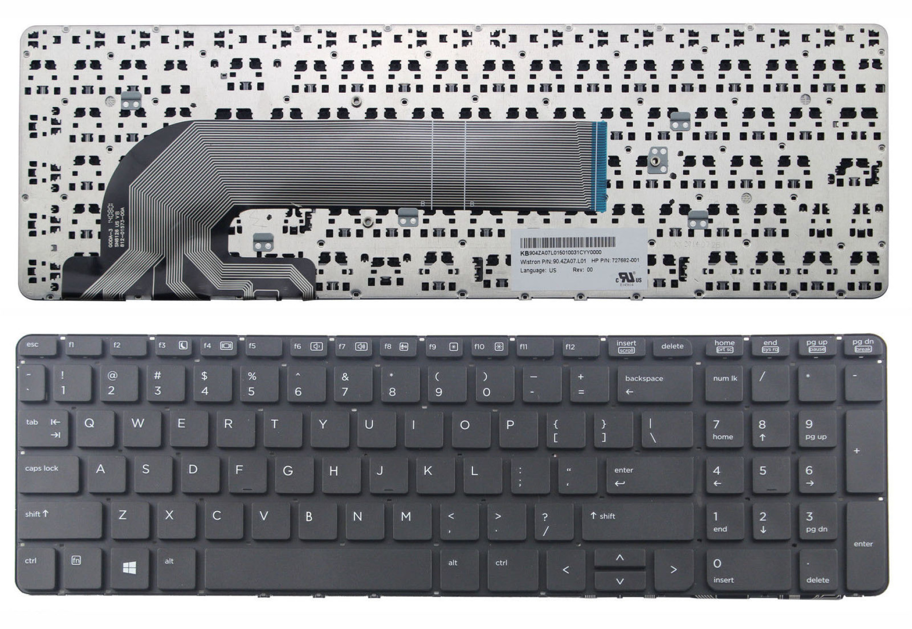 New for HP Probook 450 G0 450 G1 450 G2 455 G1 455 G2 US Keyboard Without Frame 